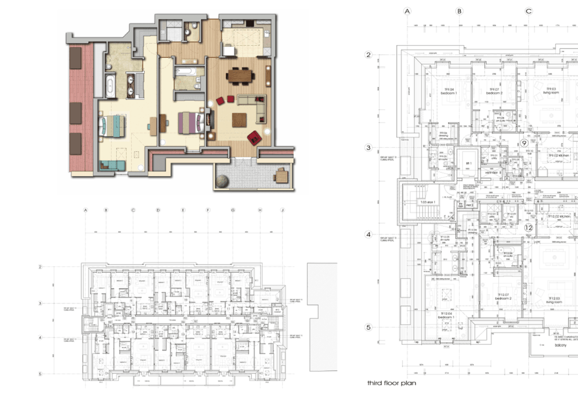 Residential GA plans — anonymised drawing sample, Krain Studio